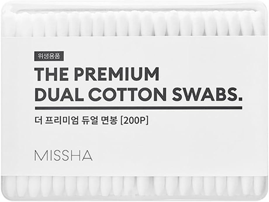 MISSHA Yumuşak Dokulu, Çift Taraflı Pamuklu Çubuk Dual Cotton Swabs 200 Adet