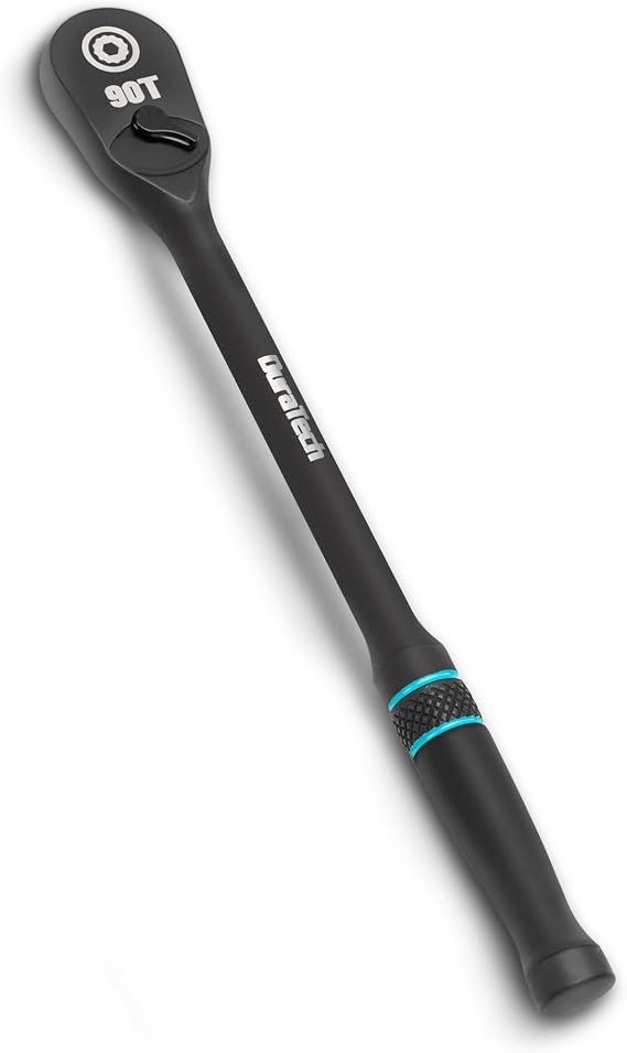 DURATECH Extra Long Handle 1/4-Inch Drive Ratchet, 90-Tooth Ratchet Wrench