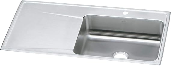 Elkay Lustertone Classic Stainless Steel 43" x 22" x 7-5/8", Single Bowl Drop-in Sink with Drainboard