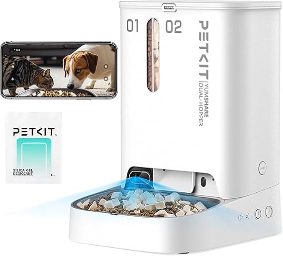 Petkit Yumshare 2 Akıllı Mama Kabı, Kameralı, Çift Hazneli, Beyaz (Petkit Türkiye Garantili)