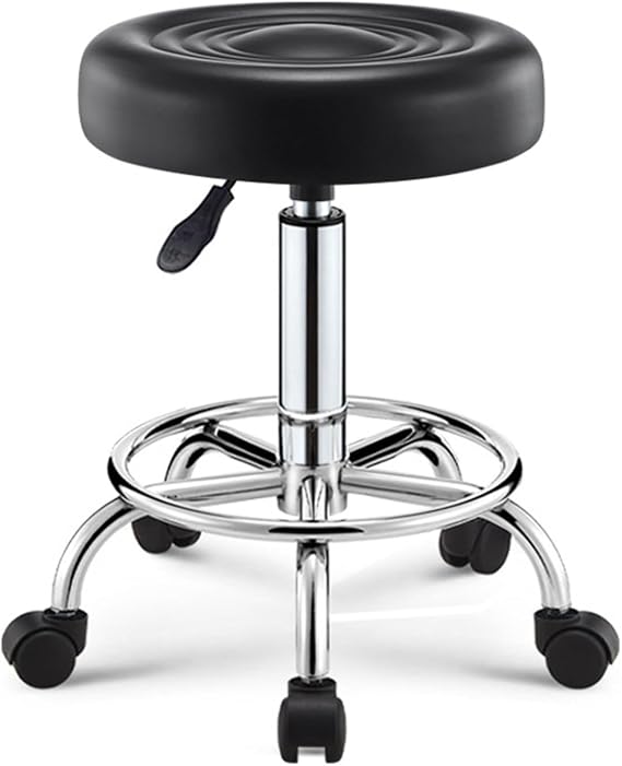 Stool on Wheels,Adjustable Rolling Swivel Stool,Hydraulic Heavy Duty Drafting Chair Stool,Hydraulic Heavy Duty Drafting Chair Stool for Salon Office Therapist Beauty Spa Hairdressing Tattoo B
