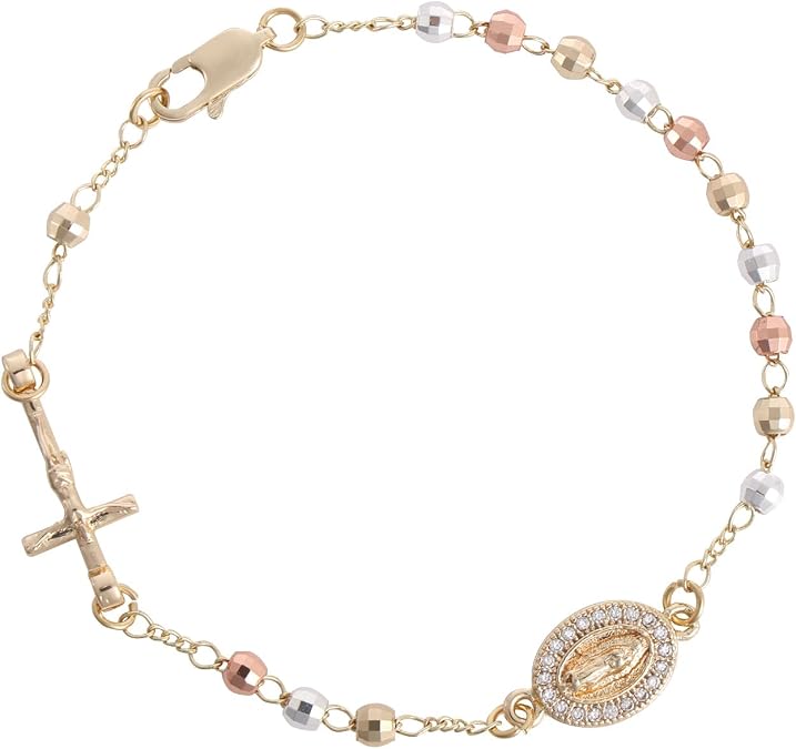 Mikovivi Rosary Bracelet for Women, Adjustable Virgin Mary Bracelet