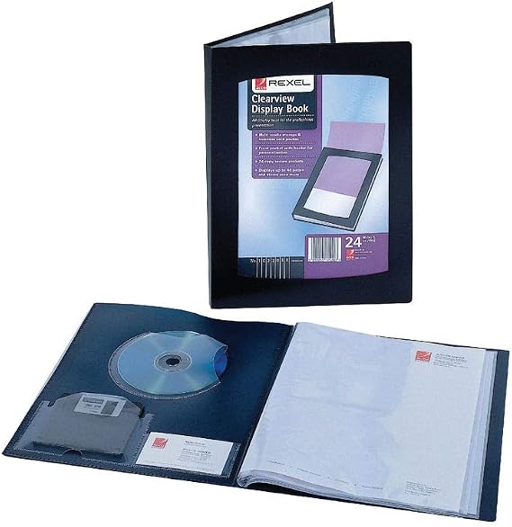 Rexel A3 24 Pocket Clearview Display Book - Black