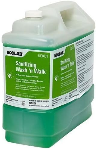 Ecolab 6100731 Sanitizing Wash n Walk No-Rinse Floor Cleaner/Sanitizer - 2.5 Gallon