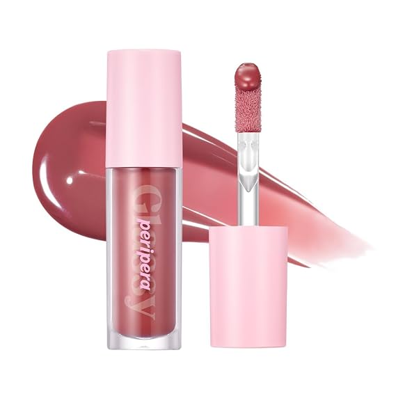 Peripera Ink Glasting Lip Gloss | Non-Sticky, High-Shine Finish | Fuller-Looking Lips, Nourishing Formula | Long-Lasting Wear, Safe for Sensitive Lips, K-Beauty Makeup (003 CHILLING ROSY)