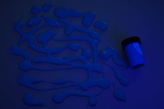 DirectGlow 3/4oz UV Blacklight Reactive Fluorescent Acrylic Paints (Black)