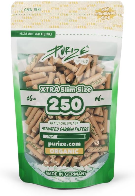 PURIZE STONEBORN Xtra Slim Activated Carbon Filter - Brown (Pack of 250)