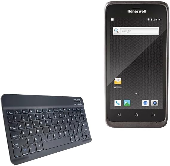 BoxWave Keyboard Compatible with Honeywell ScanPal EDA51 - SlimKeys Bluetooth Keyboard, Portable Thin with Chiclet-Style Keys - Jet Black