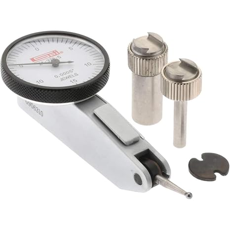 SPI 21-378-5 Horizontal Dial Test Indicator w/Calibration Certificate & Fitted Case: 0-15-0 Reading, 0"-0.03" Range