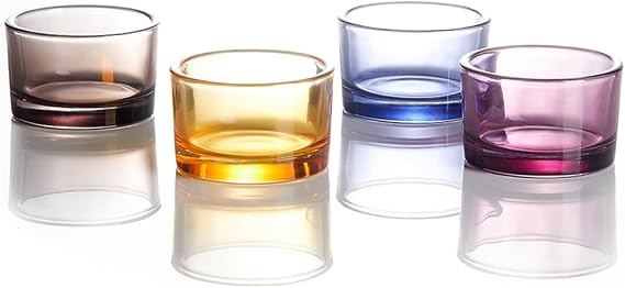 Clear Tealight Candle Holders - Set of 18, Round Glass Candle Holder, 2" Diameter - CH03