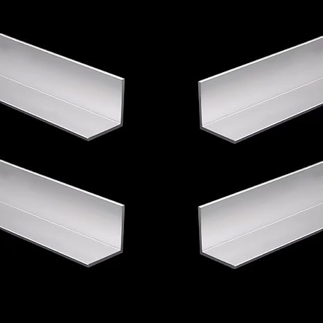 Aluminum Angle 25mm x 25mm x 1050mm Long 1.5mm Thick 4Pcs, 4 Pack 1" x 1" x 41.34" Length 3/50 Thickness 90 Degree Extruded Al Angle Equal Leg
