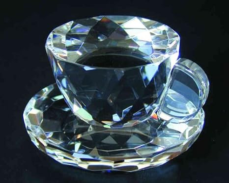 Crystal Coffee Cup Figurine Set