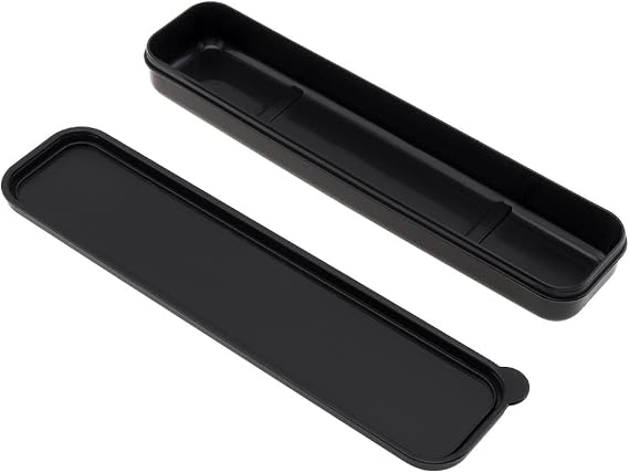 Portable Flatware Box Travel Tableware Storage Case, Simple Tableware Storage Box Case for Cutlery Kit, 9.64 x 2.32 inches (Black)