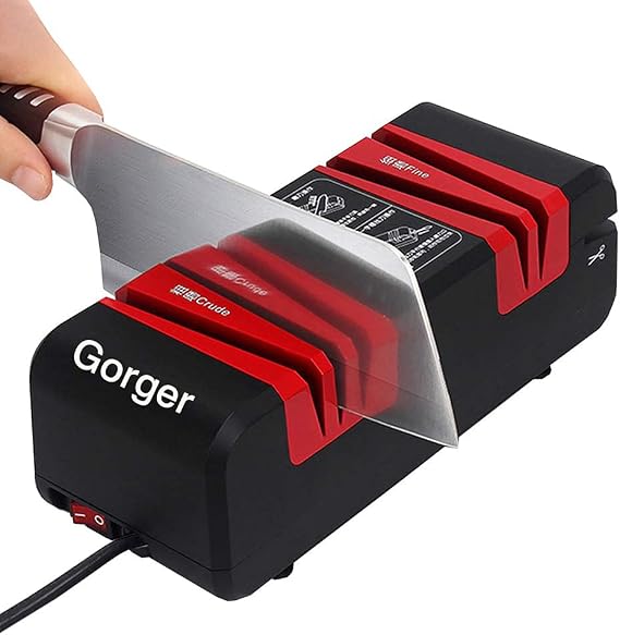 Electric Knife Sharpener 2800r/min Kitchen Knives Scissors Sharpening Tool Grind Professional Sharpener Chef's Choice Safe Diamond Wheel 50w All-Copper Motor(Red)