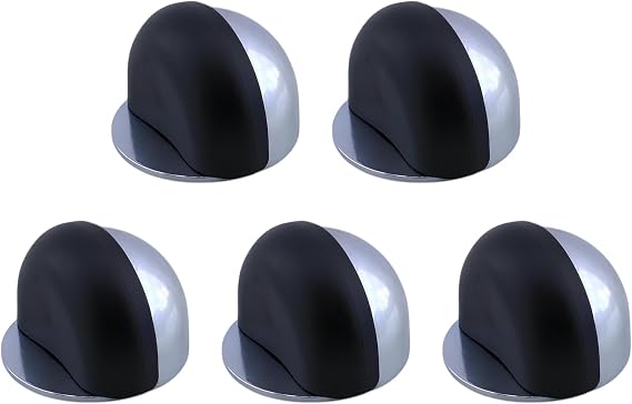 5 ADET Yarımay Kapı Stoperi Tamponu Vidalı Metal Ağır Kapı Stopu Hızlı Durdurucu Tutucu Krom gümüş