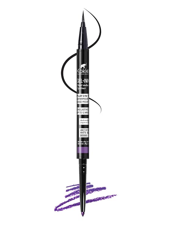 Kokie Gel Ink Dual Ended Eyeliner (Amethyst/Matte Black)