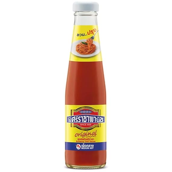Sriracha Chili Sauce Medium Hot Thai Original Chili Sauce in bottle (250 g.) by Sriraja Panich