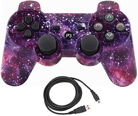 Aoityle PS3対応 ワイヤレスコントローラー 互換 USB ケーブル 日本語説明書 １年保証付き星空