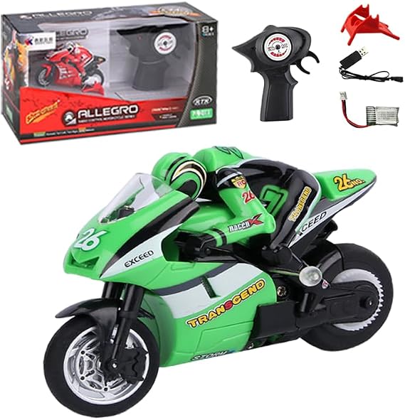 Mini Jump RC Motorcycle for Adult, Simulation Electric Remote Control Motorcycle, High Speed RC Stunt Drift Bike Racing Vehicle Model Gift