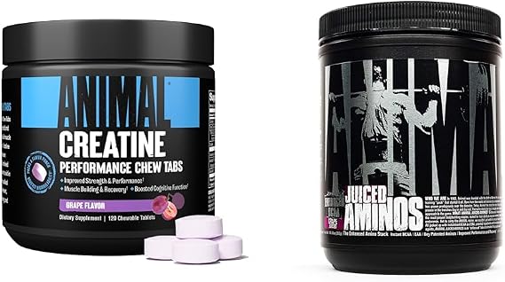 Animal Creatine Chews Tablets - Enhanced Creatine Monohydrate with AstraGin to Improve Absorption & Juiced Amino Acids - BCAA/EAA Matrix Plus Hydration with Electrolytes and Sea Salt