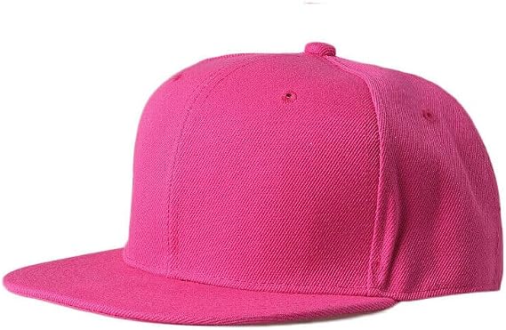 Boolavard Classic Snapback Hat Cap Hip Hop Style Flat Bill Blank Solid Color Adjustable Size