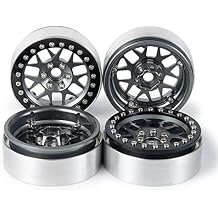 RCLIONS 4PCS 1.9" Beadlock Wheels Aluminum Rims Hub for AXIAL SCX10 SCX10-II AXI03007,TRX4,1/10th RC Crawler Car Upgrade Parts
