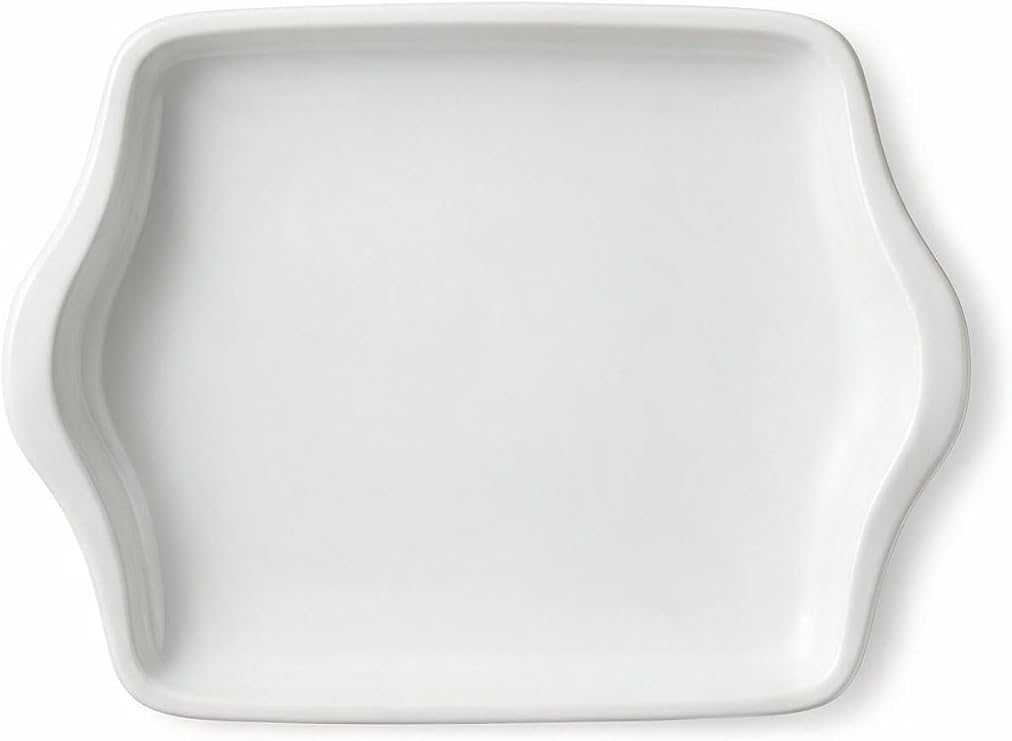 White Rectangular Ceramic Baking Dish, 370ml Oven Safe Bakeware