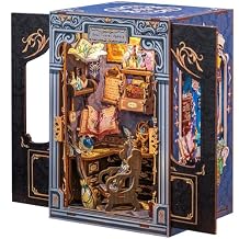 CUTEBEE Book Nook Kit - DIY Miniature House Dollhouse Kit for Adults and Teens, Booknook Tiny House Bookshelf Decor 3D Wooden Puzzle, Gifts for Family Friends (Soul Travel Agency)