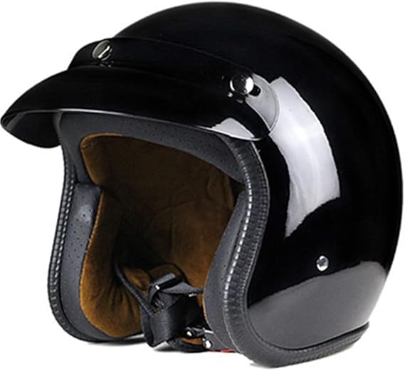 Harssidanzar Open Face Motorcycle Helmet DOT Approved Vintage Helmet CU601