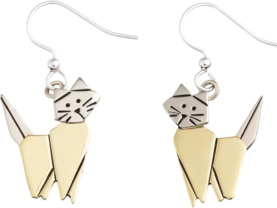 Dog & Cat Earrings for Women Silver & Mixed Metal Jewelry Animal Lover Gift