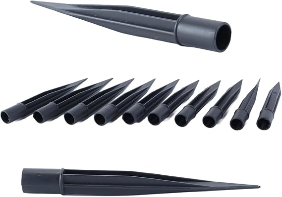Ausi 10PCS Replacement Plastic Ground Spikes Garden Solar Lamp Stakes Landscape Lighting Fixtures for Garden Lawn Light Black 14mm