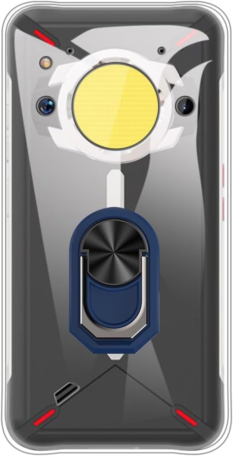 Case and Ring Holder for Unihertz TickTock-S - Clear+Blue
