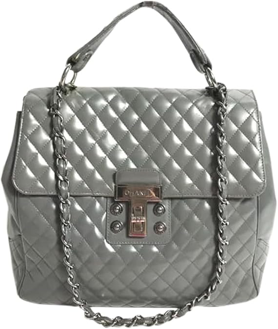 CHANEL Chanel Logo Quilted Handbag, 2 Way Chain Bag, Shoulder Bag, Leather, Women's, Used, gray