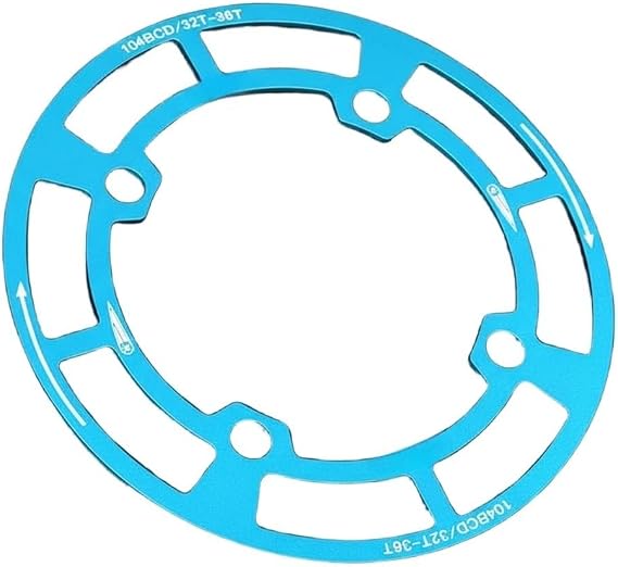 Lightweight Bicycle Chainring Shield 104bcd Round Disc Protector For Mtb Crankset 32t 34t 36t Aluminum Alloy Red Finish(Blue-32T-36T)