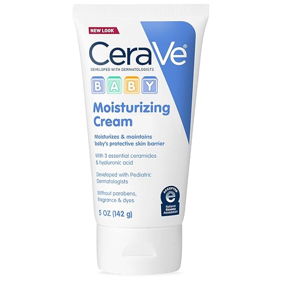 CeraVe Baby Cream, Gentle Moisturizing Cream with Hyaluronic Acid, 5oz | Moisturizes and Protect Skin Barrier with Ceramides, Rich & Non-Greasy Feel, Free Of Fragrance, Paraben, Dye & Phthalates