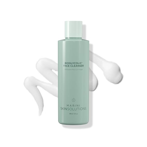 Marini SkinSolutions Bioglycolic Face Cleanser - Gentle Resurfacing Facial Wash with Glycolic Acid - Non Foaming, Non Irritating - Cruelty Free - Made in the USA - 6 fl oz