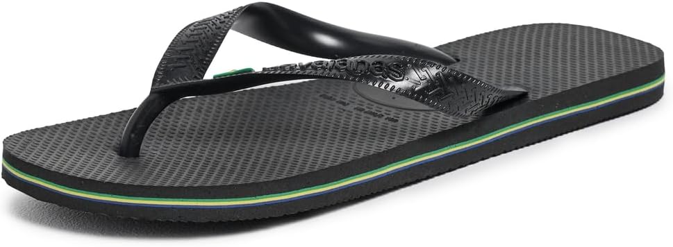 Havaianas - Brasil Logo, Iconic, Comfortable and Durable Flip-Flops, Straps with Brazilian Flag and Non-Slip Sole with Colourful Stripes, Adults Unisex