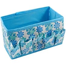 Ruilogod Non Woven Fabric Rectangular Folding Organizer Storage Box Blue White (id: 5ef 2de 352 78e a91