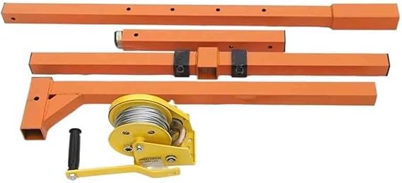 Lifting Tool for Air Conditioning Systems, 50FT Height, 661lbs Capacity, Manual Winch, Heavy-Duty Lifting Cranes, Durable Orange Design, for Outdoor Installation,001,3ph 330LB 15m