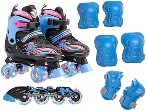 Blue Combo Skates (M) + Protective Gear