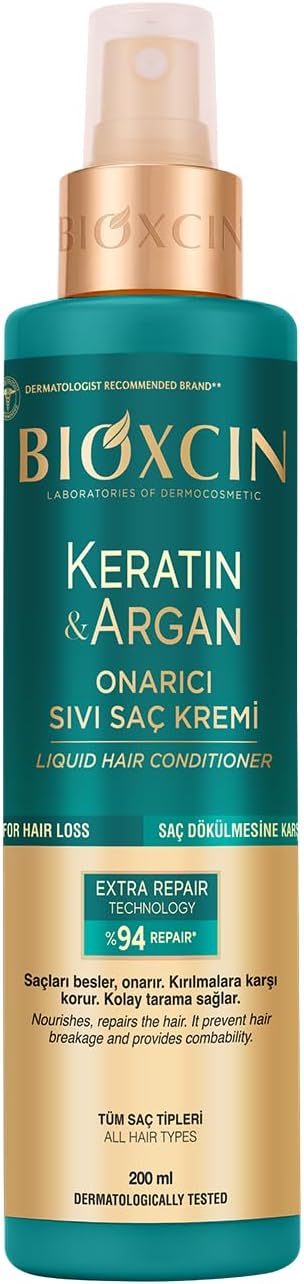 Bioxcin Keratin & Argan Onarıcı Sıvı Saç Bakım Kremi 200 ml - Yıpranmış Ve Hassas Saçlar