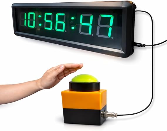 Large Digital Countdown Clock with Remote Control, 13.4'' Wall Mount Sports Timer, Stopwatch & Countdown Timer for Gym, Game, Workout, Classroom, Large Display LED Clock