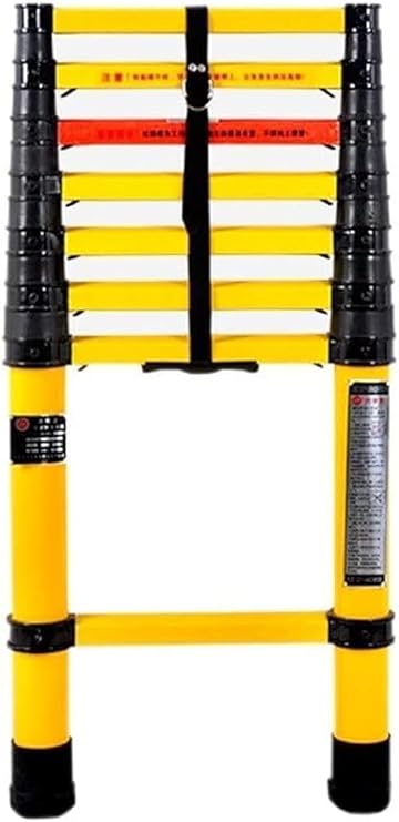 5M/16.4ft Insulated Telescoping Ladder Heavy Duty Ladder with Finger Protection Multipurpose Folding Telescopic Ladder Stabilize