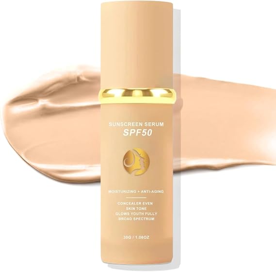 4-in-1 Colour Changing Foundation SPF 50+, Hydrating Medium Full Coverage Colour Change Foundation for Mature Skin, Natural Satin Finish, Concealer, Hydrating, Longwearing & Waterproof Makeup (1Pc)
