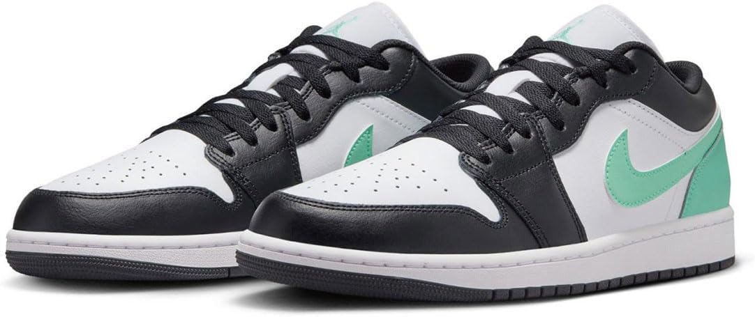 Nike 553558-131 Air Jordan 1 Low Shoes, Sneakers, White/Black/Green