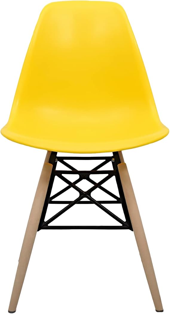 Eames Plastik Kafesli Sandalye - Cafe Balkon Mutfak Sandalyesi (1, Sarı)