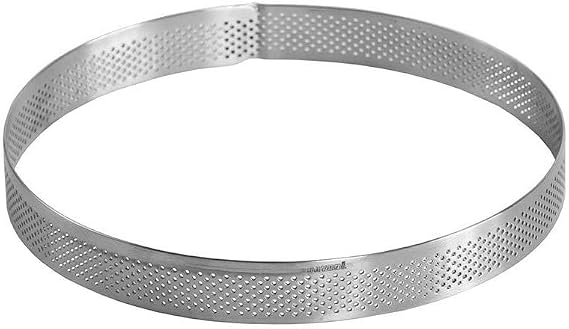 Pavoni Perforated Round Stainless Steel Tart Ring 3/4" High (5-7/8")