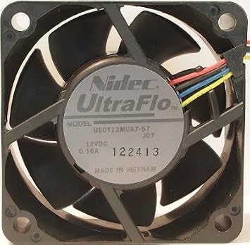 Nidec 60 x 60 x 25mm 4600 RPM 23 CFM Tube Axial NBRX Bearing 4-Pin Computer Fan for Desktop
