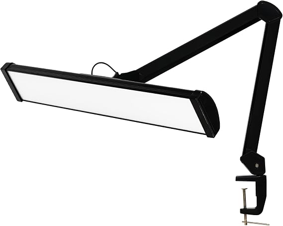 32-Inch LED Architect Desk Lamp with Clamp, 50W 4500LM, Black CCT
