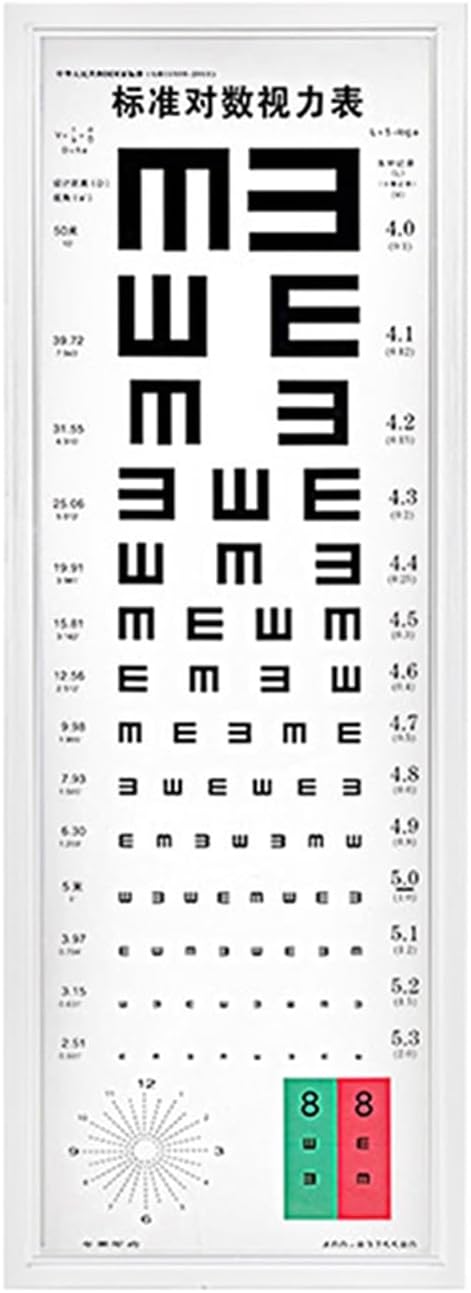 E Eye Chart, 2.5m/5m Visual Inspection Light Box, LED Eye Chart Light Box, Constant Light Source, Uniform Brightness, 3 Kinds of Detection Visual Standards, Hanging Installation(90x28x5.5cm/35.5x11x2i